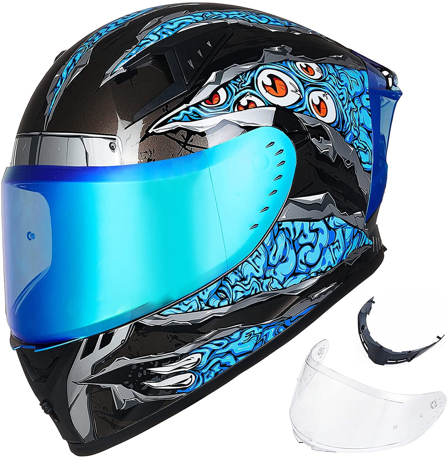 ILM Motorcycle Helmet Full Face with Pinlock Compatible Clear&Tinted