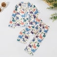 thumbnail image 2 of Boys 2‑Piece Collared Button‑Up Pajama Set with Cartoon Print,Soft Fabric Sleepwear for Boys 18-24 Months, 2 of 7