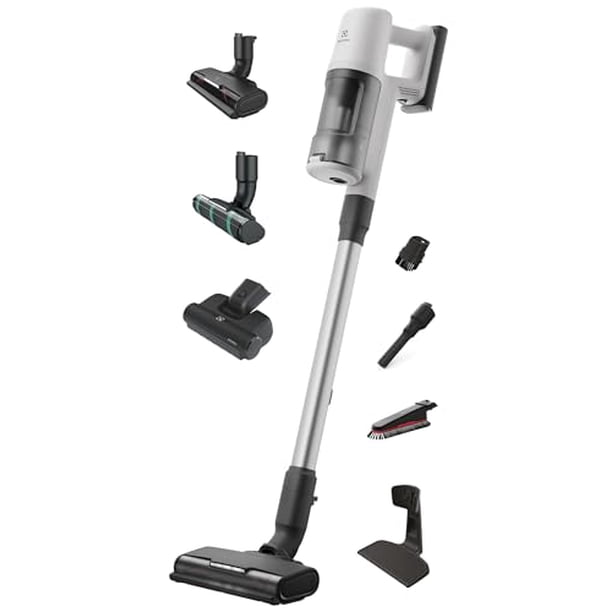 Aspiradora de escoba inalámbrica Electrolux Ultimate600 Complete Home con 3 boquillas especializadas (multisuperficie, suelo duro y para mascotas), 50 minutos de autonomía, 3 modos de potencia, color