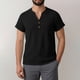 thumbnail image 3 of Ceisia Men's Casual Cotton Linen Blend V-Neck Button Short Sleeve Henley Top Black XXL Gifts, 3 of 8