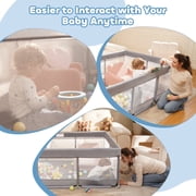 Babyeap Baby Playpen Large Play Yard Fence for Toddlers, 50x50 Gray