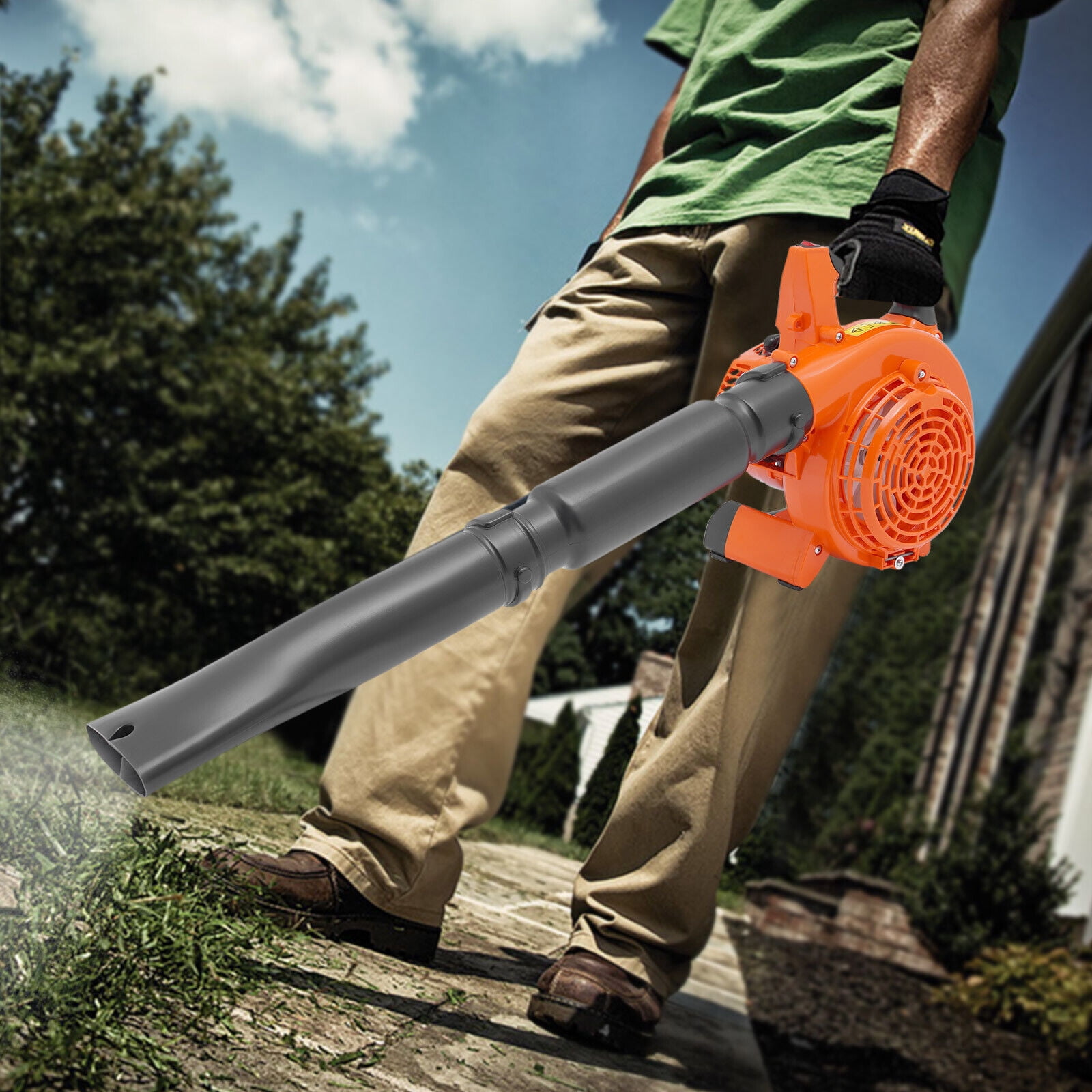 25.4CC 2-Stroke Handheld Leaf Blower, Adjustable Speed, Gas Powered Blower for Yard Grass Lawn
