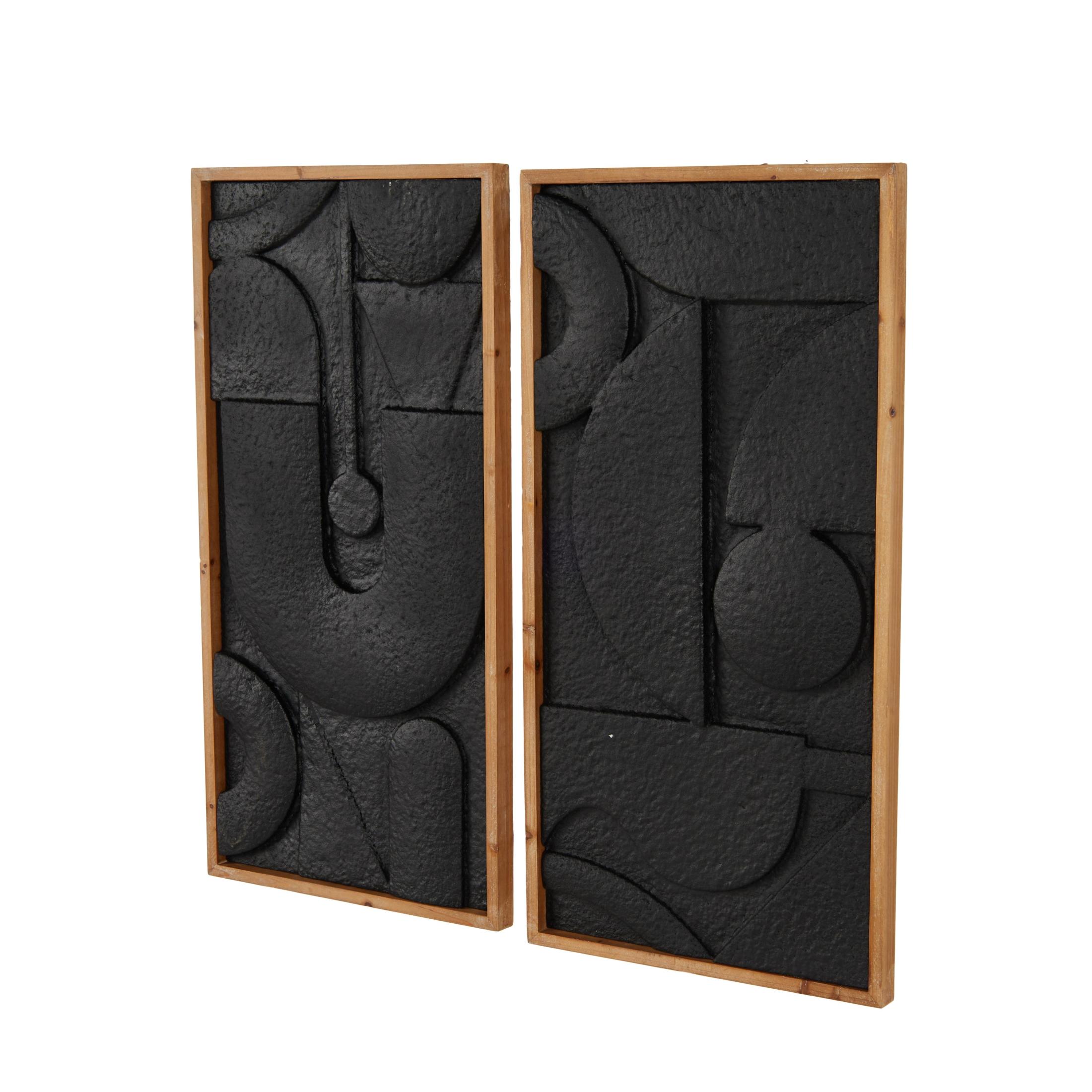 DecMode Black Metal Geometric Wall Decor (2 Count)