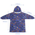 thumbnail image 3 of Wearable Blanket Hoodie,Dachshund Blue Pattern Oversized Sherpa Blanket Hoodie with Super Pockets,Super Warm Fuzzy Pullover for Women & Men, 3 of 6
