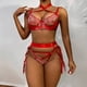 thumbnail image 4 of Gibobby Ropa interior mujer sexy Lenceria Sexy para Mujer Transparente Ropa Interior Lenceria Vestidos de Mujer Sexis Bralette y Tanga Conjunto Interior Mujer(Rojo, CH), 4 of 5