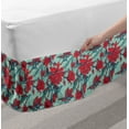 thumbnail image 2 of Bird Bed Skirt, Animals Flying Among Flowering Tree Branches Nature Inspired Artwork, Elastic Bedskirt Dust Ruffle Wrap Around for Bedding Decor, 4 Sizes, Vermilion Teal, by Ambesonne, 2 of 2