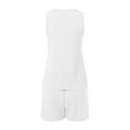 thumbnail image 5 of vigerkar Womens Summer 2 Piece Sets 2025 Ribbed Knit Crew Neck Sleeveless Tank Tops With Shorts Casual Lounge Matching Set White, XXL, 5 of 8