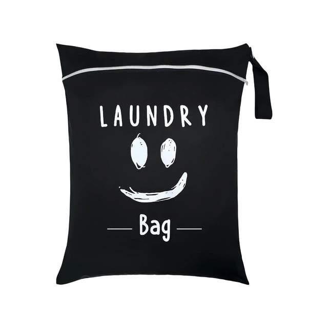 Sac à Lessive Portable, Sac de Voyage Résistant à l'Eau pour Vêtements Sales, Sac Humide et Sec en Tissu Oxford avec Fermeture Éclair et Poignée, Sac de Rangement Léger Lavable à la Machine pour le Camping, la Plage et les Sorties au Gym