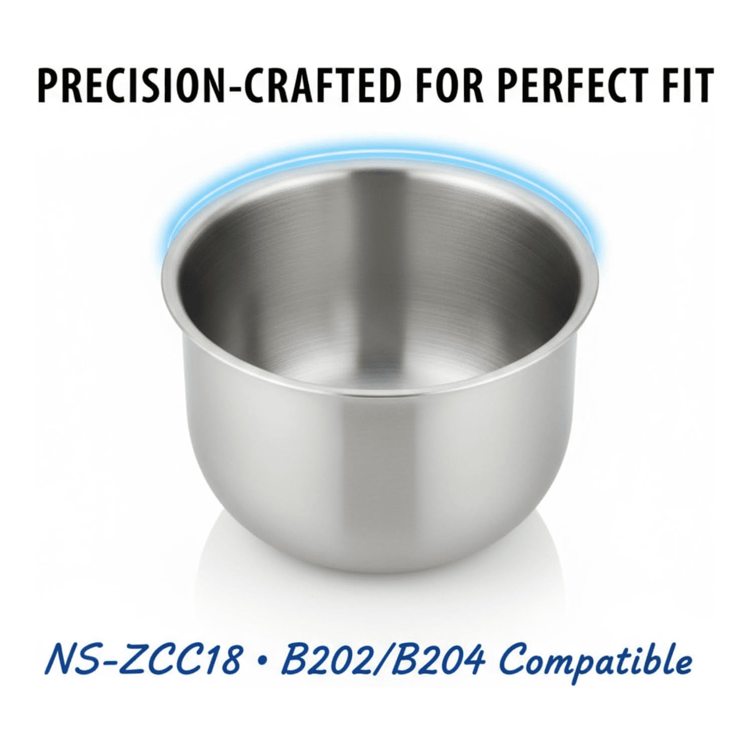 316 Stainless Steel Inner Pot Compatible with Zojirushi NS-ZCC18 Rice Cooker – 5L (10-Cup) Replacement Inner Bowl Fits B202/B204 Models, Food-Grade Durable Liner for Even Heat & Easy Cleaning