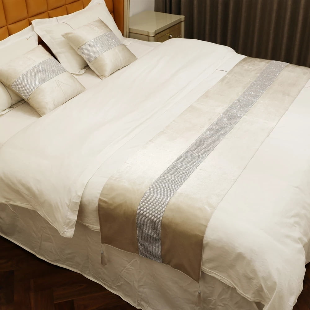 BIT.FLY Diamond Flannel Bedspread Bed Runners Velvet Wavy Pattern