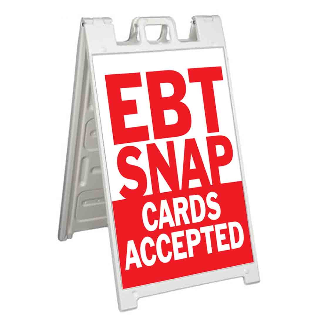 EBT Snap Accepted (24" X 36") Standard AFrame Signicade, Includes