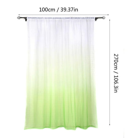 Herwey Gradient Sheer Rod Pocket Window Curtain Bedroom Balcony