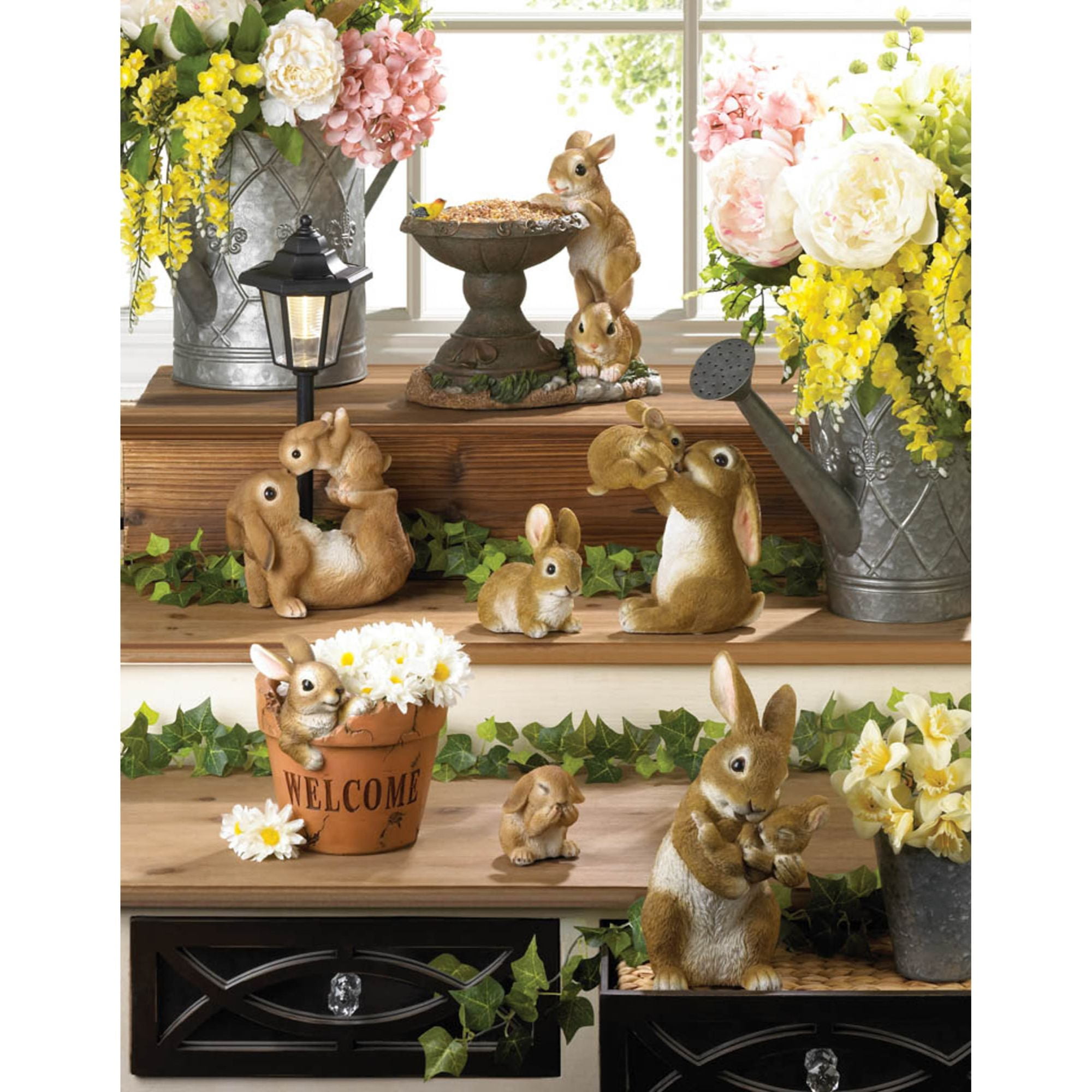 Zingz & Thingz Playful Mom with Baby Rabbit Outdoor Garden Zingz & Thingz Playful Mom with Baby Rabbit Outdoor Garden