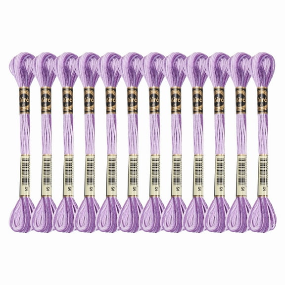 Uxcell 12 Skeins Embroidery Floss, Polyester Embroidery Threads Purple