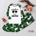 thumbnail image 4 of Snowman Family Christmas Pajamas Set, Plaid Matching Holiday Sleepwear Long Sleeve Tops & Pants Loungewear Green White, 4 of 7