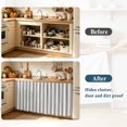 thumbnail image 6 of Blue Ticking Stripe Cabinet Curtains 11" W x 13" L, Coastal Vertical Lines Khaki Under-Desk Privacy Dust Proof Drape Dishwasher Curtain Sink Skirt for Kitchen Closet Bathroom Laundry, 6 of 9