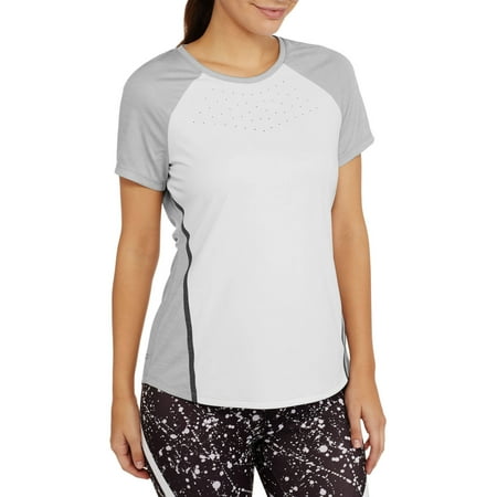Women's Short Sleeve Performance Colorblock Tee with Lasercut Detail