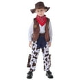 thumbnail image 2 of Trendfront Toddler Boys Cowboy Outfits Collared Long-Sleeve Shirt Vest and Pants Western Character Roleplay Performance Suit, 2 of 7