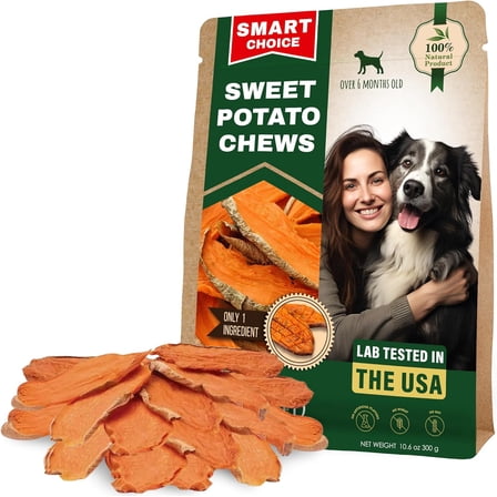 Dog Treats Sweet Potato Chips 10.6 oz - All Natural Pet Snack Chews - Grain Free & Human Grade Dried Snacks in Bulk - Best Jerky for Training Small & Large Dogs