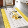 thumbnail image 3 of Bee Truck 3'x5' Washable Rug, Yellow Honey Daisy Floral Plaid Wooden Grain Non-Slip Area Rugs for Entryway Kitchen Classroom, StainResistant Dorm Throw Carpet, Low Pile Soft Indoor Floor Mat, 3 of 9