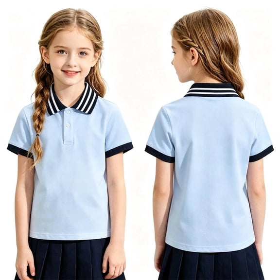 Kids' Quick Dry Campus Uniform Shirt Class Polo Shirt School Collared Clothing