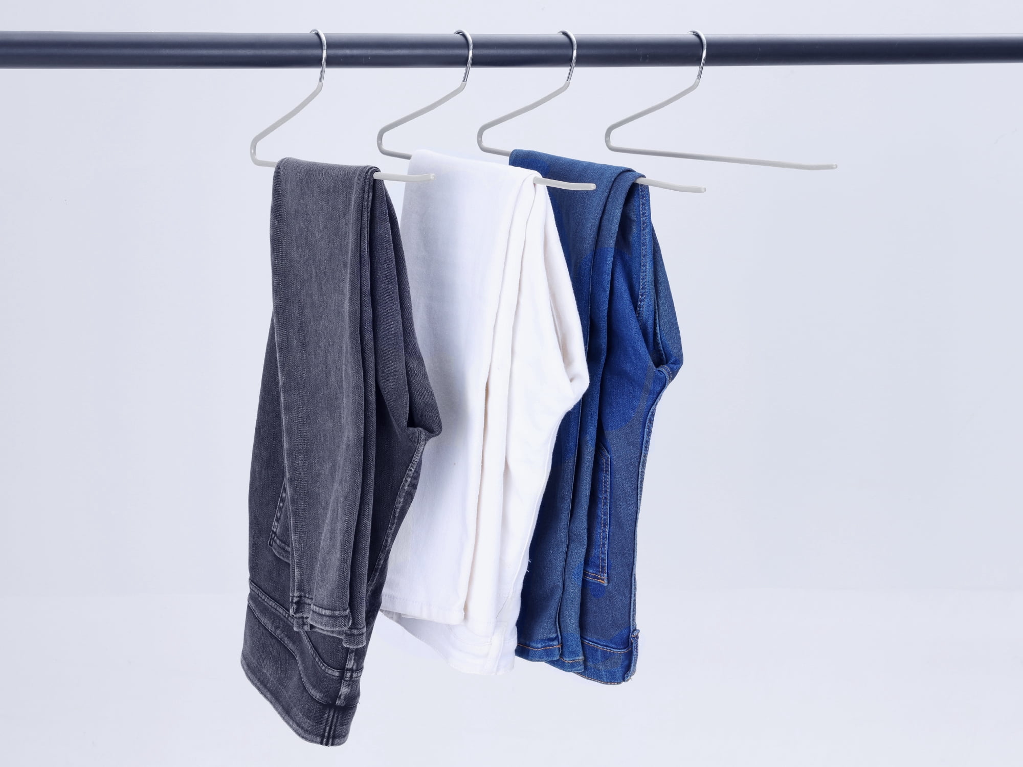 Unique Bargains Metal Clothes Hangers Open-Ended Non-Slip Hangers 10 Pcs Gray