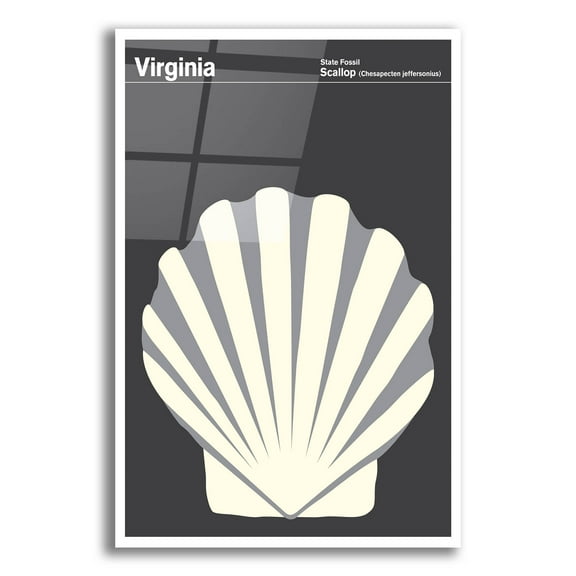 Epic Art 'State Posters VA' by Print Collection, Acrylic Glass Wall Art, 12"x16"