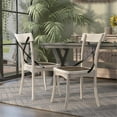 thumbnail image 5 of Furniture of America Knix Rustic Wood Dining Chair in Antique White (Set of 2), 5 of 7