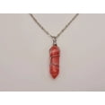 thumbnail image 2 of Crystal Point Necklace Silver Tone Strawberry Quartz Pendant Necklace, 2 of 5