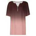 thumbnail image 6 of CFLVAEK Plus Size Womens Tshirt 3x Casual Short Sleeve Tshirts Loose Fit Button V Neck T Shirts Fashion Gradient Graphic Tees Rose Gold M, 6 of 6