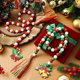 thumbnail image 2 of Decorado con adornos para árbol de Navidad, 2 piezas de guirnalda de cuentas de madera estilo granja, 2 of 5