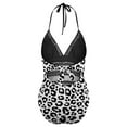 thumbnail image 4 of One Piece Swimsuit Women Tummy Control - V Neck Trendy Black White Leopard Print Halter Swim Suits for Women 2025, Padded Full Coverage Bathing Swim Suit for Women, 4 of 7