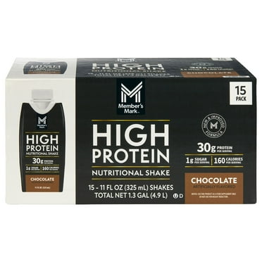 Member's Mark 30g High Protein Nutritional Shake, Chocolate 11 fl. oz., 15 pk.