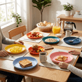 thumbnail image 4 of 6 Pack Unbreakable Deep Dinner Plates, 8.74-Inch Reusable Plastic Plates, Microwave and Dishwasher Safe Plate for Kitchen, Camping & Picnic, 4 of 9