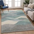 thumbnail image 6 of Addison Rugs Mayfield Premium Machine Washable Transitional Stripes Teal Rectangle Rug, 3' x 5', 6 of 6