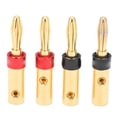 thumbnail image 1 of Bienvenido Preffair 4 conectores tipo banana para altavoz, chapados en oro de 24 quilates, doble tornillo, conector tipo banana para cable de audio, 1 of 8