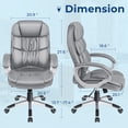 thumbnail image 7 of Vineego Office Chair High Back Computer Chair Ergonomic Desk Chair, PU Leather Adjustable Height Modern Executive Swivel Task Chair,Gray, 7 of 7