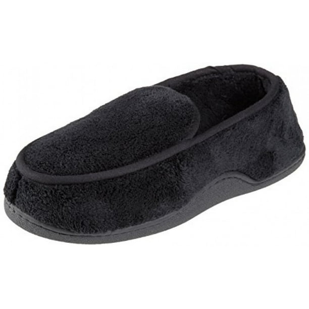 Isotoner - Isotoner Menâs Microterry Slip On Slippers, X-Large, Black - Walmart.com - Walmart.com