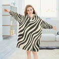 thumbnail image 5 of FORMRS Wearable Blanket Hoodie with Sleeves for Kids Cozy Flannel Sweatshirt, Black Lines, 5 of 7
