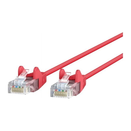 UPC: 0745883805525 | Belkin CE001B03-RED-S 3 ft. Cat 6 Red UTP Snagless 28AWG Patch Cable Bag & Label