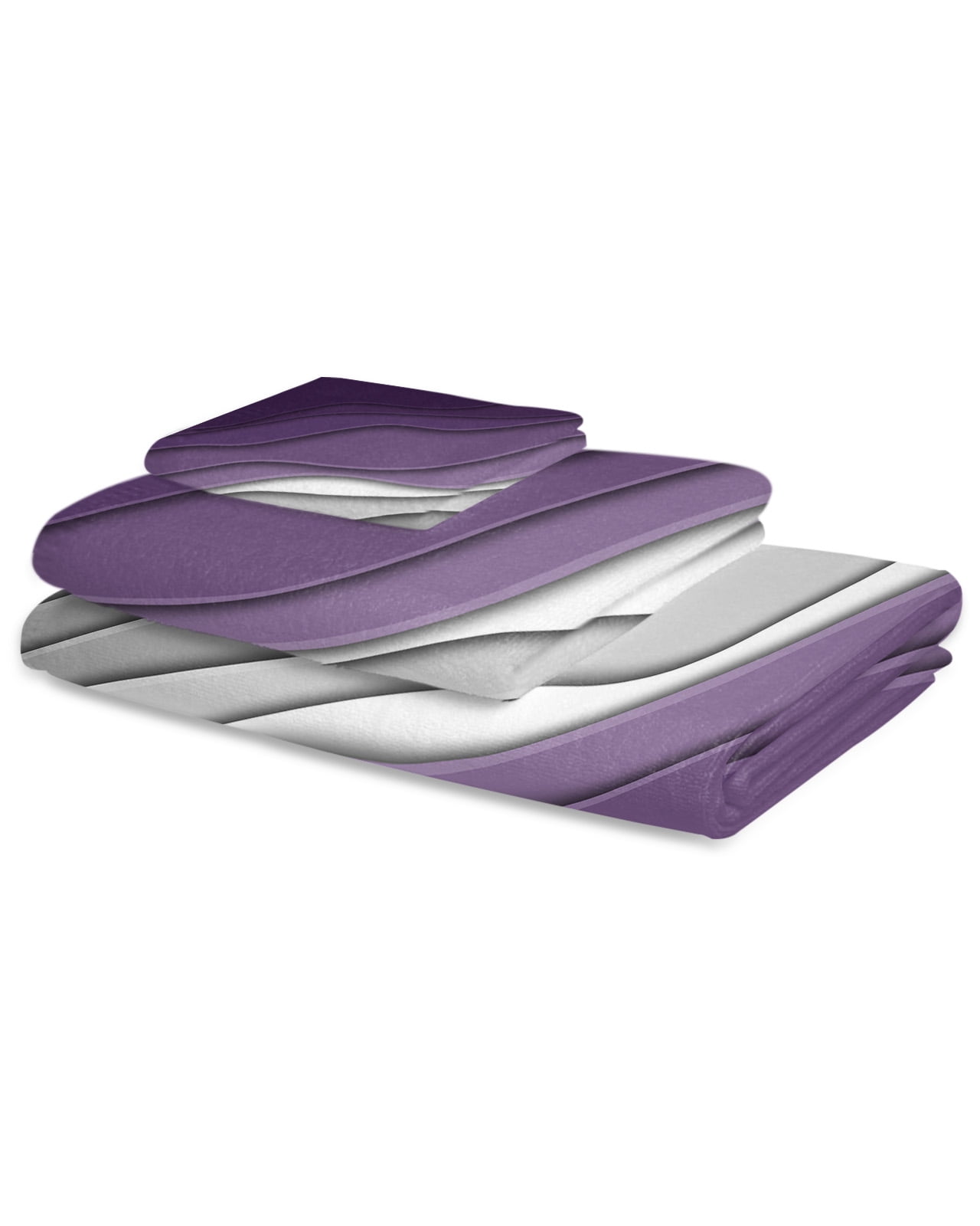 Purple Grey Ombre Bath Towels for Bathroom Set,Luxury Microfiber Towels Gifts for Women,Beach Kitchen Hand Hair Face Towel and Dish Washcloth,Modern Geometric Abstract Aesthetics Cream Towels+Set