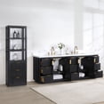 thumbnail image 4 of Cadiz 84" Double Vanity in Fir Wood Black with Composite top in Lightning White, 4 of 17