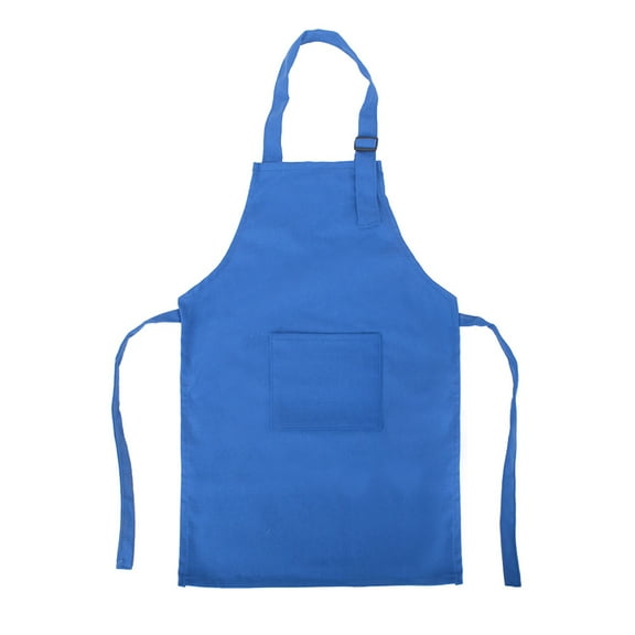 Opromo Colorful Cotton Canvas Kid's Aprons with Pocket, Artist Apron & Chef Apron (Blue, 22"L x 15"W)