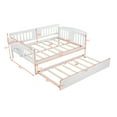 thumbnail image 7 of Full Size Daybed,Wood Bed Frame Foldable Shelves on Both Sides and Pull Out Trundle, Sofa Bed with Solid Wood Slats Support, for Bedroom Living Room,No Spring Box Needed, 7 of 7