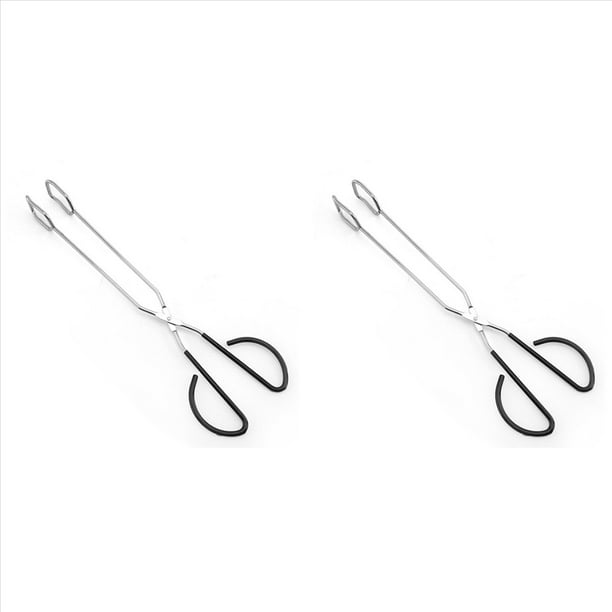 2X Pinzas de Cocina de Acero Inoxidable Pinzas de Tijera Extra Largas con Manejar Cómodo para Asar una la Parrilla