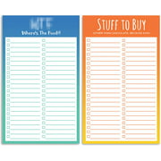 Funny Magnetic Grocery List Notepads - Two Hilarious 4.5 x 7.5 to Do Refrigerator Shopping Lists 50 Sheets Each - Fun Daily Organizer Checklist with Magnet for Fridge to Track Tasks, and Food to Buy