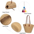thumbnail image 4 of Kukuzhu Straw Tote Bag for Women Beach Summer Vacation Boho Rattan Handbags Large Woven Shoulder Purse, 4 of 8
