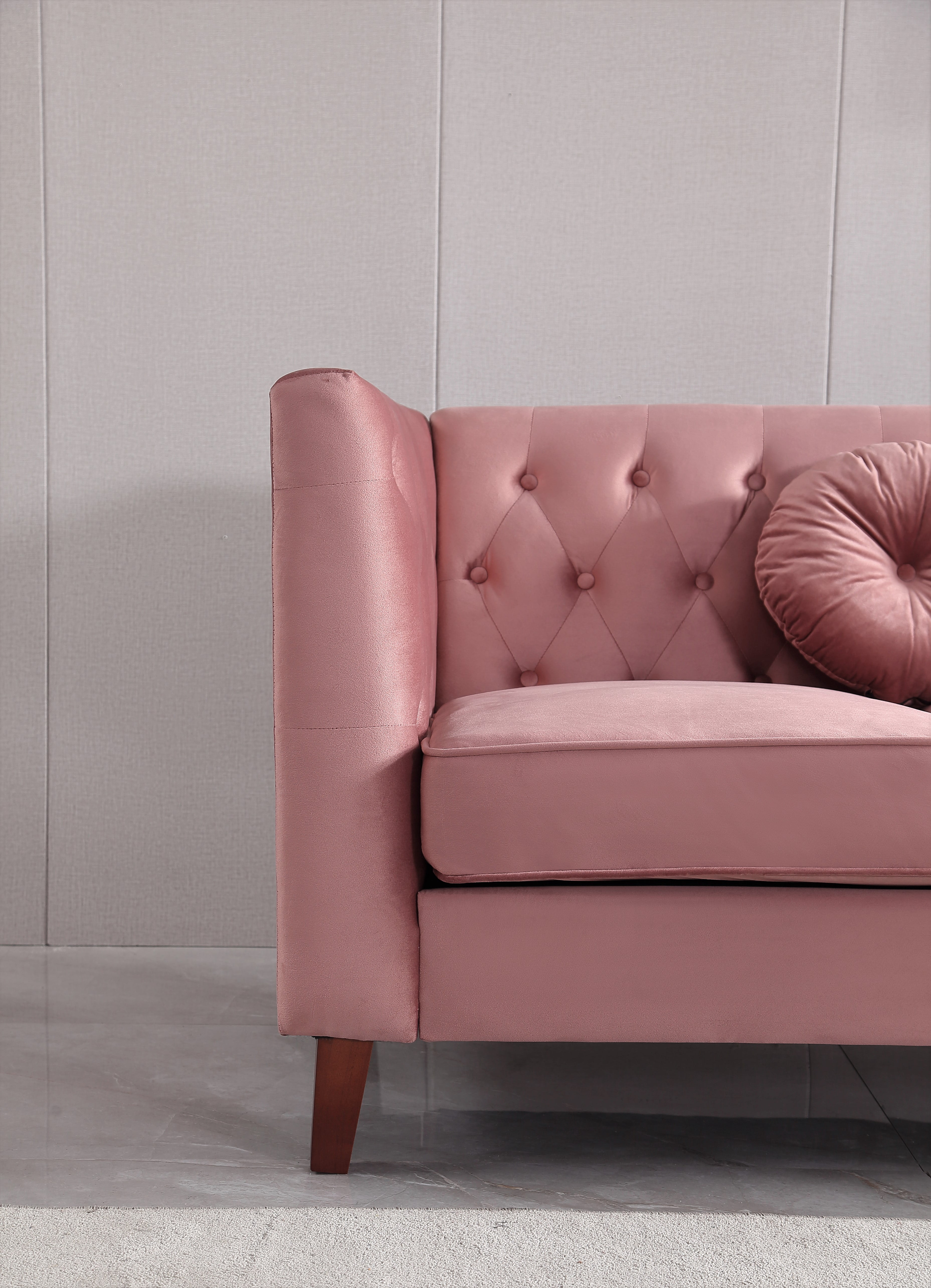 Uspridefurniture velvet Loveseat -Rose, Removable Seat Cushions