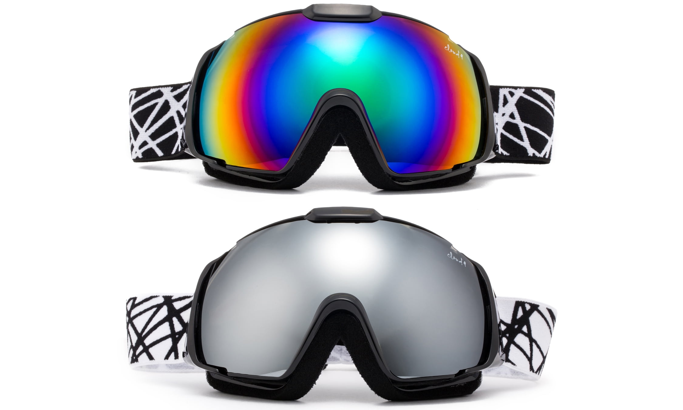Cloud 9 Snow Goggles "Wildcat" Adult Anti-Fog Wide Angle Framless UV400 Snowboarding Ski in Green (1 Pair... by