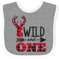 thumbnail image 3 of Inktastic Plaid Deer Wild and 1 with Arrow Boys or Girls Baby Bib, 3 of 4